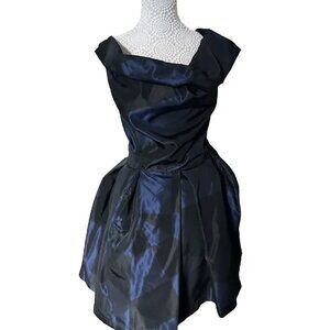 NWT Vivienne Westwood Anglomania Black & Blue Apache Dress IT46/Approx UK14
